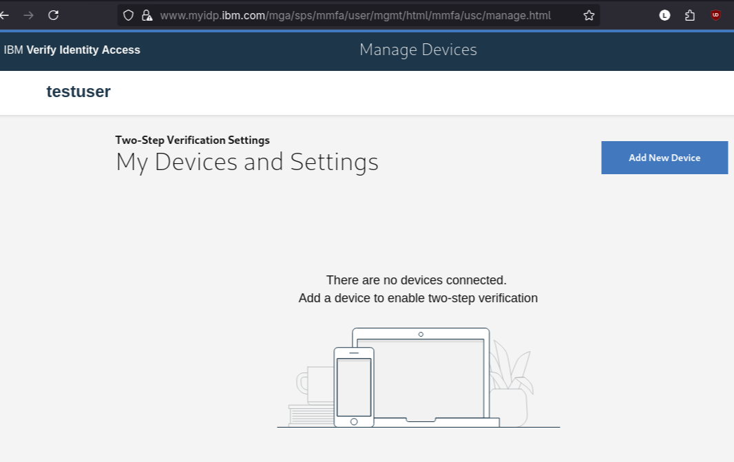 Manage device registrations from an authenticated session